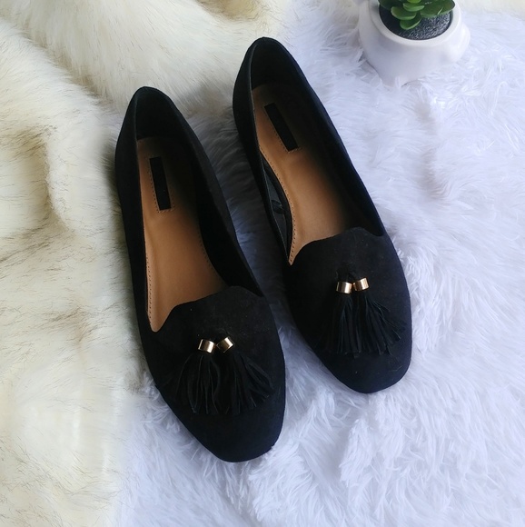 Forever 21 Shoes - Forever21 Faux Suede Tassle Block Heel Loafers